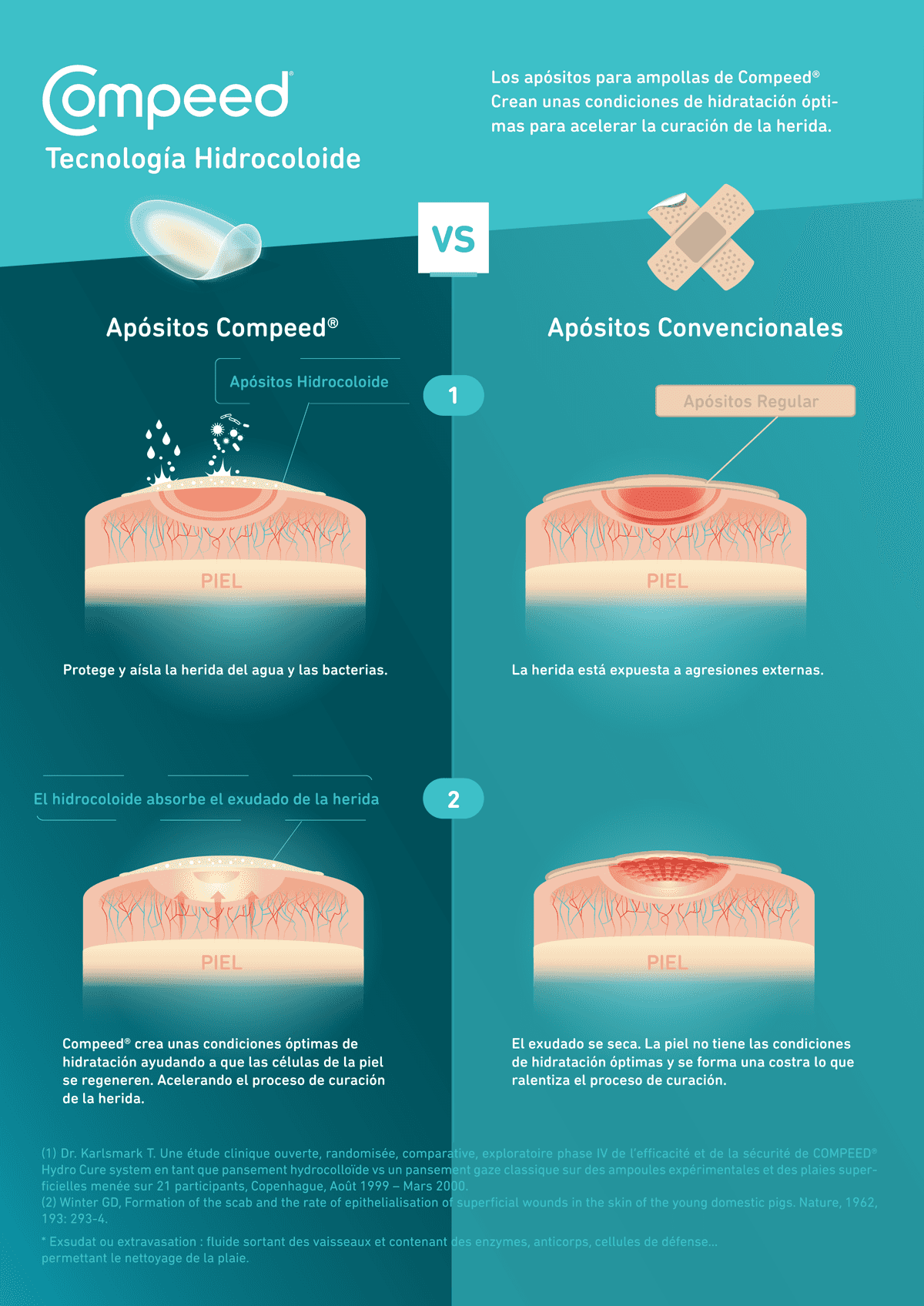 Compeed Hydrocolloid Technology Info graphic